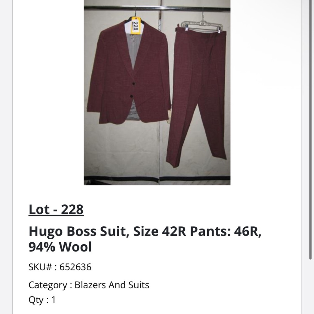 Hugo Boss Men's Burgundy Suit